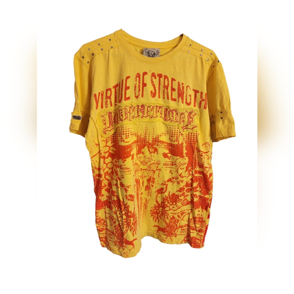 Rare Vintage - Blac Label - Men's Slim Fitted - T-Shirt- Large - Yellow